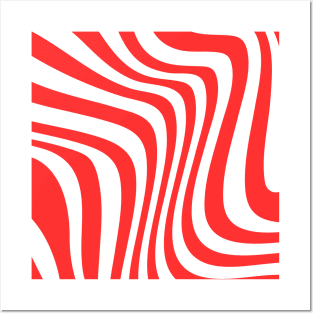 Red Wavy Pattern #003 Posters and Art